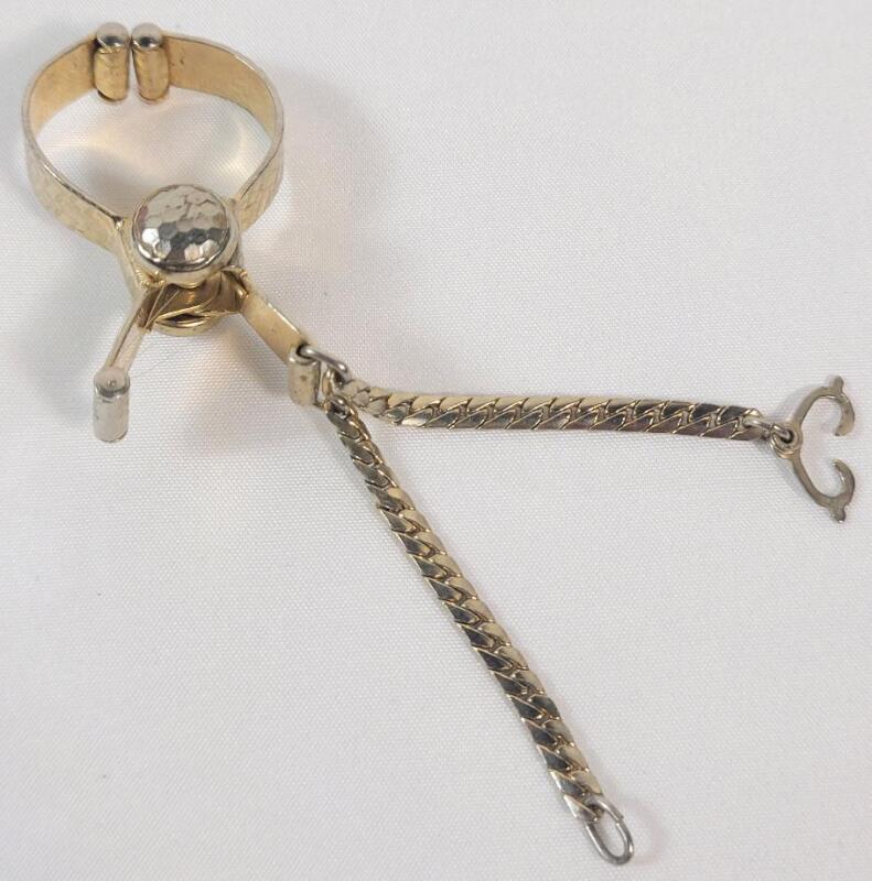 Vintage Brass Opera Gloves / Handkerchief Holder . See photos for size