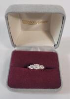 Sterling Silver 925 Ring w/Three (3) Stones . Size 6
