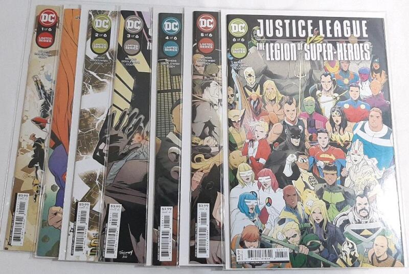 High Grade DC Justice League Vs. The Legion of Super-Heroes Miniseries (2021) Issues #1-6, Includes Variant (Complete Run)