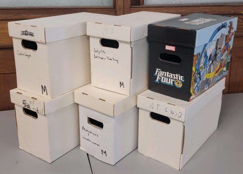 6 Comic Shortboxes , Holds 125 - 150 Comics Each. 11". & 13"&times;11"&times;8"
