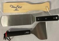 New 3pc BBQ Tools | 2 Flippers plus Wooden Grill Scraper