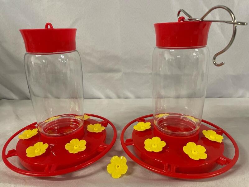 2 As New 9&rdquo; Tall Hummingbird Feeders
