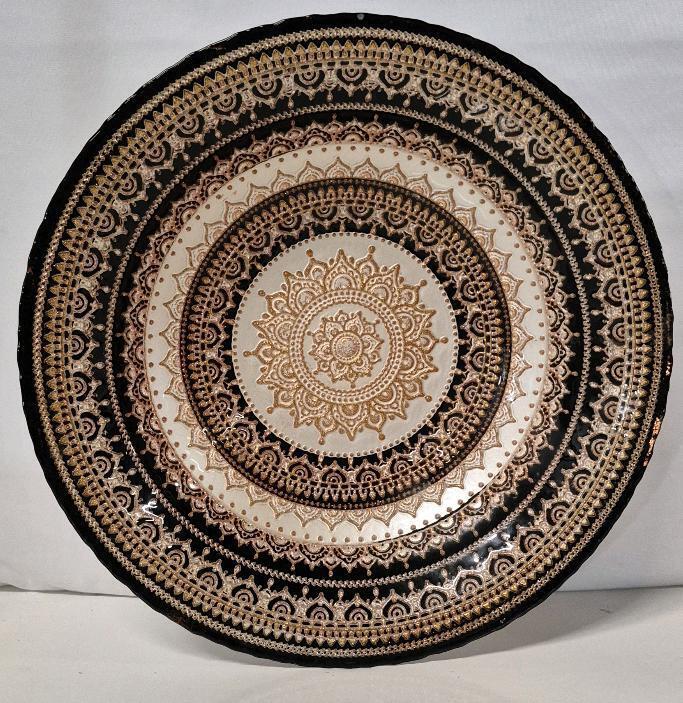 Beautiful Turkish Art Glass Centerpiece Bowl 16.25" Diameter