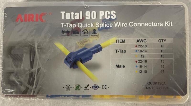 New 90 pc T-Tap Quick Splice Wire Connection Kit