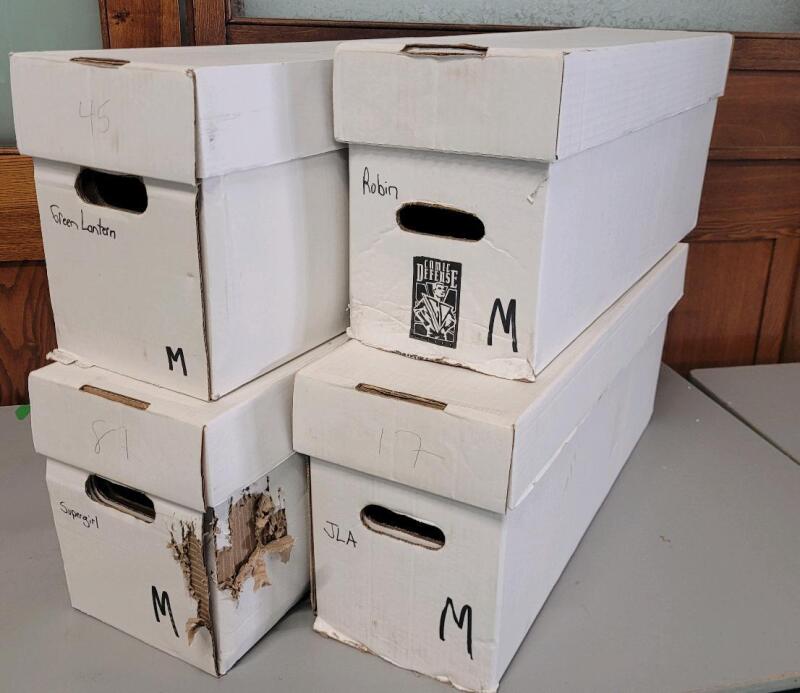4 Comic Longboxes. Holds 250-300 Comics Each. 27.5" by 8.5" by 11".