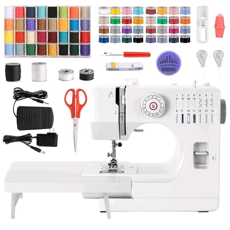 New Beginner Mini Sewing Machine 14 Stitch Pattern UFR-728 with Accessories