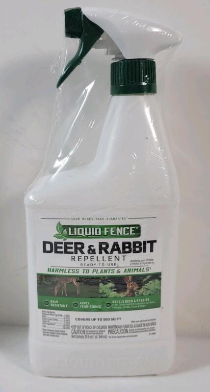 New , Sealed - Liquid Fence Deer & Rabbit Repellent - Ready to Use . 32fl. oz. (946ml)