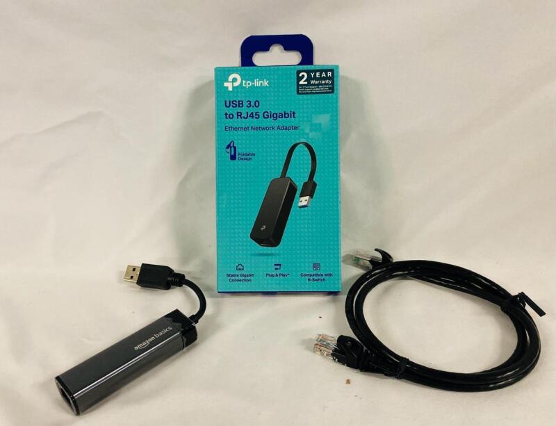 3 Assorted Ethernet-Related Cables, Includes 3&rsquo; Ethernet Cable and 2 USB 3.0 Ethernet Adapters