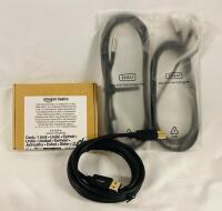 4 Assorted Cables, Includes USB-C to DisplayPort, 2xUSB-C Cables, and USB 3.0 A-Male to B-Male Adapter Cord