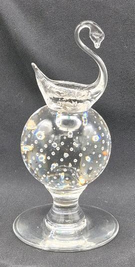 Pairpoint Glass Co. Footed Paperweight - Controled Bubbles 6.75" Tall