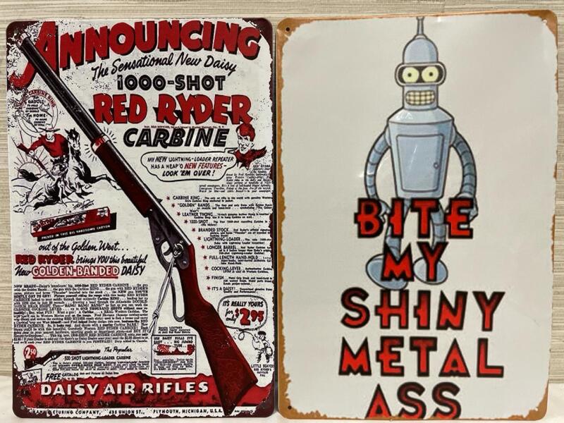 2 New 12&rdquo; Metal Novelty Signs