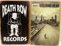 2 New 12&rdquo; Metal Novelty Signs - Walking Dead