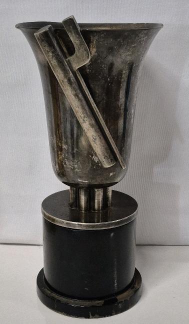 Vintage Metal Trophy 11.15" Tall