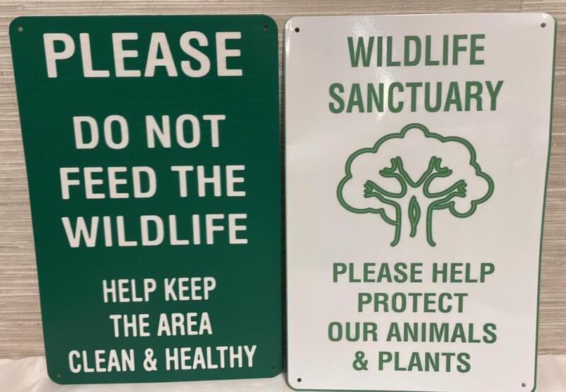 2 New 12&rdquo; Metal &ldquo;Wildlife Protection&rdquo; Signs