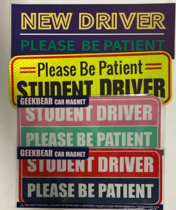 4 New Car Magnets | STUDENT DRIVER | Longest is 10&rdquo;