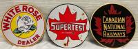 3 New 11&rdquo; Round Metal Signs