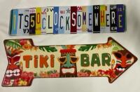 2 New Metal Novelty Signs | Longest Measures 17&rdquo;