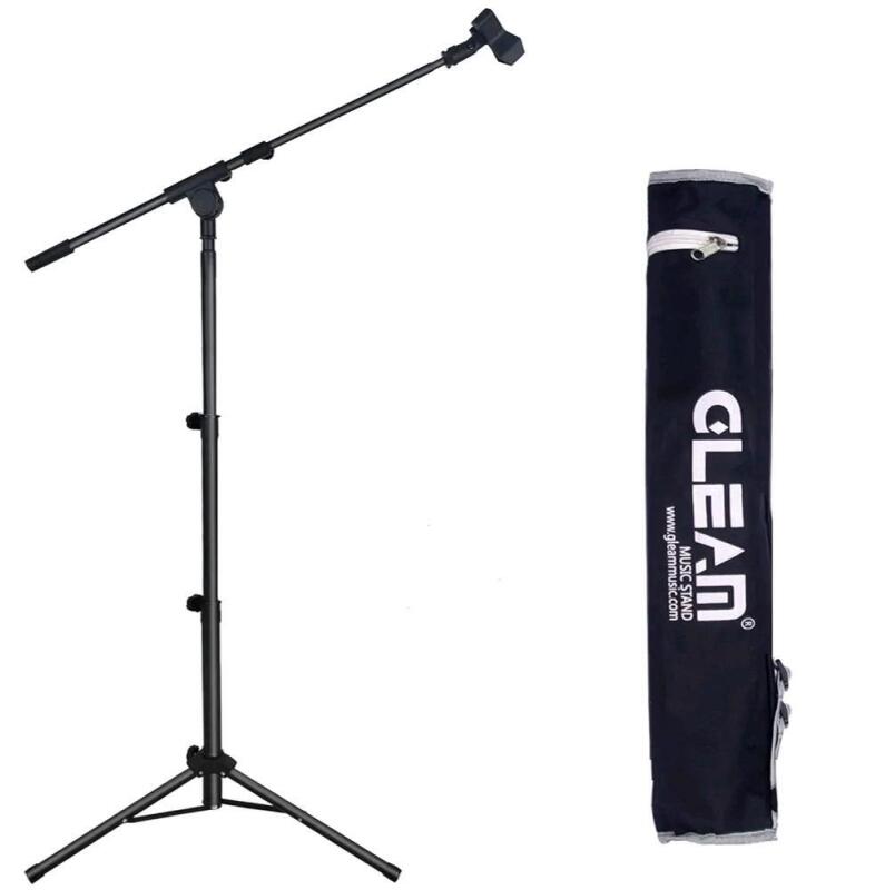 New - Gleam Portable & Lightweight Microphone Stand w/Boom Arm Extension . Height 20" - 74" , Boom Arm Extension 4" - 30"