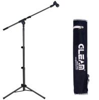 New - Gleam Portable & Lightweight Microphone Stand w/Boom Arm Extension . Height 20" - 74" , Boom Arm Extension 4" - 30"