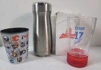 S'Well Stainless Steel 16oz. Water Bottle , Budweiser Light-Up Goal Glass & NHL Hockey Teams Plastic Cup