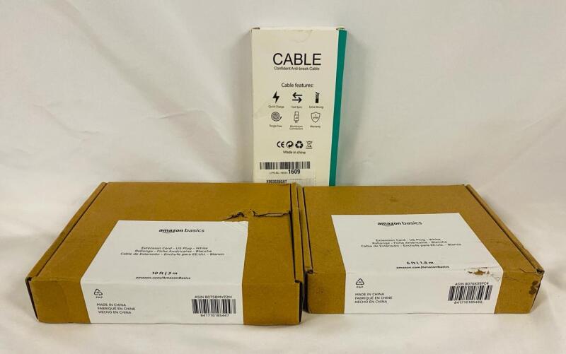 4 Assorted Cables, Includes 2 Extension Cords (10&rsquo; and 6&rsquo;) Plus 2 USB-C to USB-C Cables (6&rsquo;)