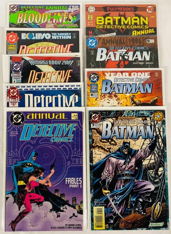 9 Vintage to Newer Detective Comics Comics, Includes Fables Part 1 and Annuals from 1990-1997