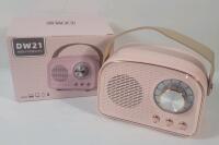 As New - DW21 Retro Mini Bluetooth Speaker. Tested Working