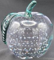 Vintage Glass Apple with Controled Bubbles Paperweight - 4.5" Tall