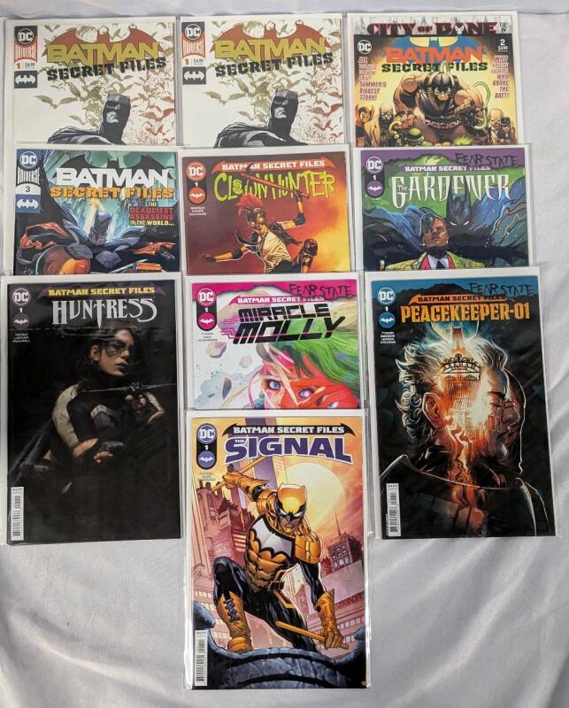 10 DC Batman Secret Files Comics. Various Series. Duplicates Present.
