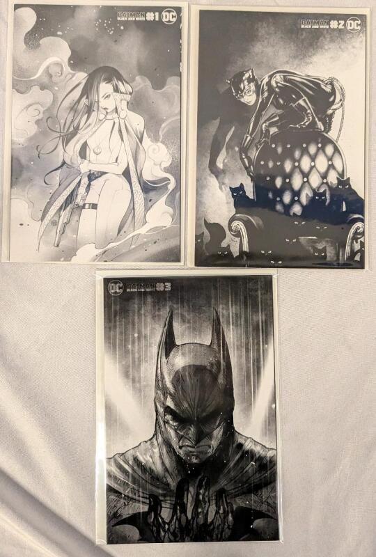 3 DC Batman Black and White Comics.