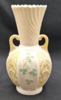 Vintage Belleek Vase 6" Tall - Shamrocks Made in Ireland