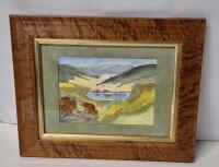 Beautiful Vintage Framed Watercolour - Cowan - 12.5 by 10"