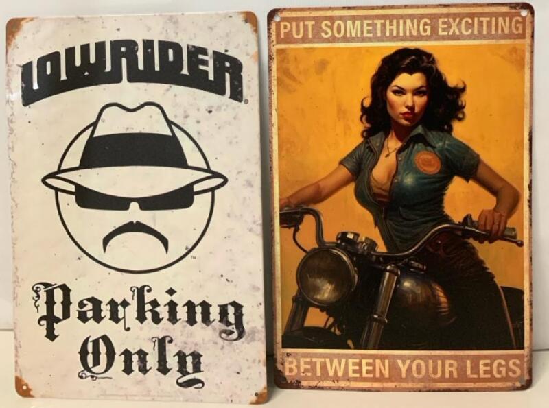2 New 12&rdquo; Metal Signs | Motorcycle Theme