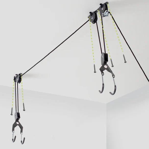 As-New In Box Delta Ceiling Hoist with Straps for Bicycles, Kayaks, and Other Garage Items