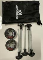 5 New Tent Screw 6&rdquo; Pegs and 2 Spools of Kevlar Braided Cord 50&rsquo; & 100&rsquo;