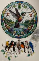As New Bird Wall Hangings | Round Hummingbird Piece measures 9&rdquo; dia.