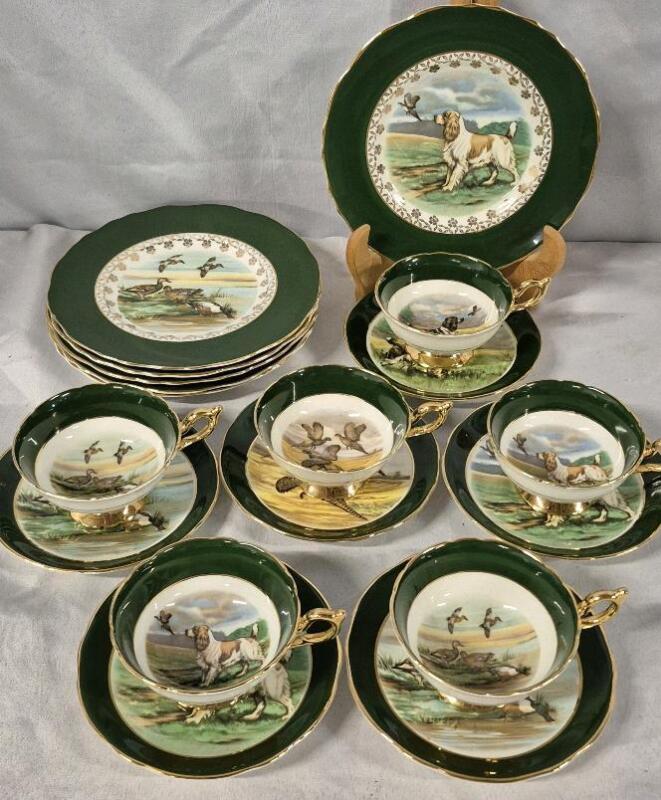 Vintage Regency "WILDLIFE SERIES" Teacups & Saucers with Luncheon Plates