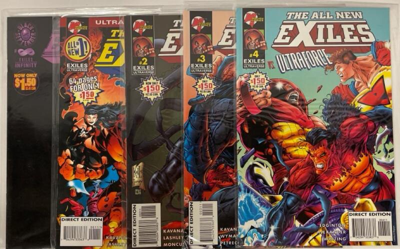 5 Malibu Comics THE ALL NEW EXILES | #1-4 plus Exiles Infinity