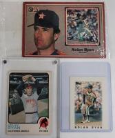 Nolan Ryan MLB Baseball Trading Card Singles . Three (3) Trading Cards