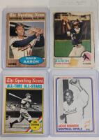 MLB Baseball Hank Aaron , Jackie Robinson & Lou Gehrig Trading Cards . Four (4) Trading Cards