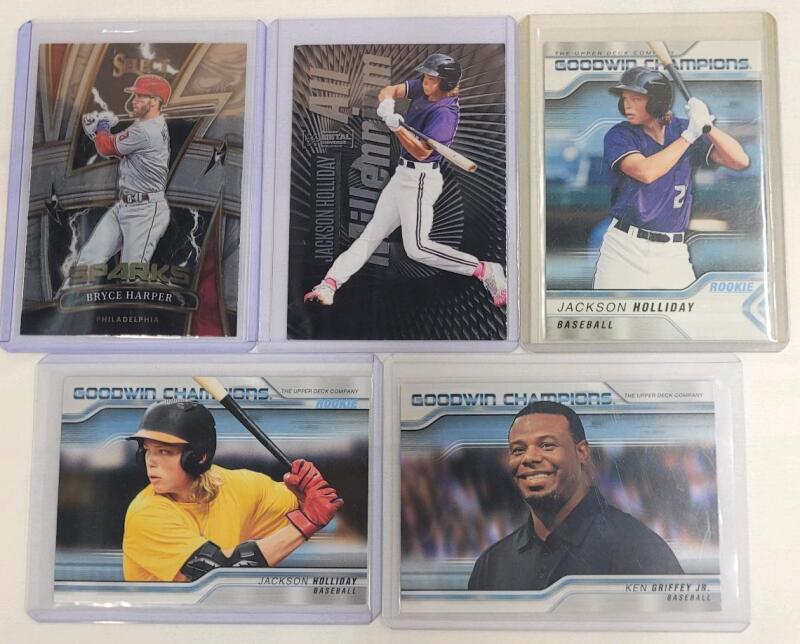 2022-23 MLB Baseball Trading Cards . Ken Griffey Jr. , Bryce Harper , Jackson Holliday .