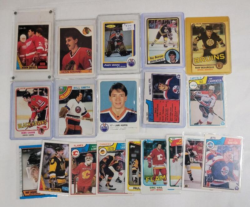 1980s NHL Hockey Trading Card Singles . 19 Trading Cards