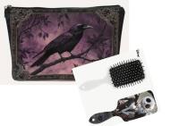 New Crow Purple Black Large Makeup Bag Nightmare Before Christmas Jack Skellington Detangling Brush