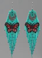 New Black Butterfly Beaded Drop Dangle Earrings Elegant Black Bohemian Long Drop approx 5.25 inch Sheppard Hooks