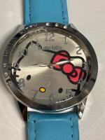 New Hello Kitty Quartz Watch Sanrio Blue Hello Kitty Women's Quartz Watch Analog Display Red Bow