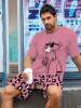 New Size XXL Panther Men's Cool Pink 3D printed T-shirt and shorts set comfortable Polyester Stock photos added Pockets on shorts - 5