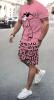 New Size XXL Panther Men's Cool Pink 3D printed T-shirt and shorts set comfortable Polyester Stock photos added Pockets on shorts - 6