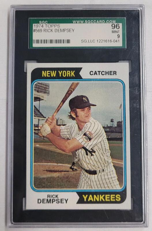 1974 Topps Rick Dempsey #569 Graded Baseball Trading Card . SGC Graded 96 Mint 9