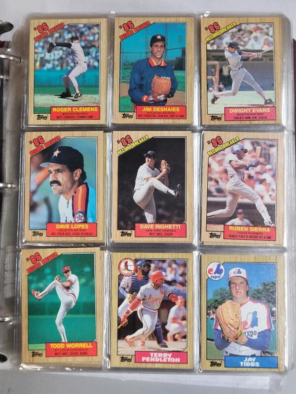 1987 Topps MLB Baseball Trading Card Set , Complete . Includes Barry Bonds RC , Bo Jackson RC , Mark McGwire RC