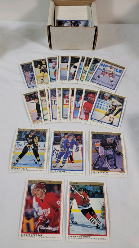 1990-91 O Pee Chee Premier NHL Hockey Trading Card Set , Complete . Includes Jaromir Jagr RC , Mats Sundin RC , Curtis Joseph RC , Sergei Fedorov RC , Jeremy Roenick RC .